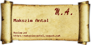 Makszim Antal névjegykártya